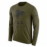Men's Atlanta Falcons Nike Salute to Service Sideline Legend Performance Long Sleeve T-Shirt Olive,baseball caps,new era cap wholesale,wholesale hats